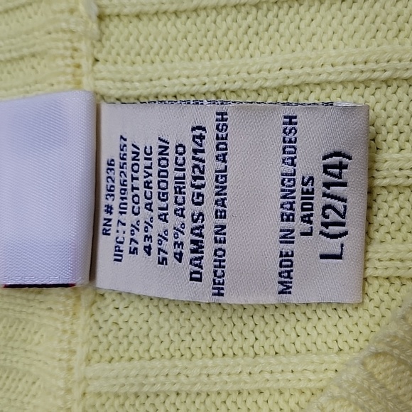 Faded Glory Cabled Sweater Women's Size L, Yellow - Picture 3 of 12